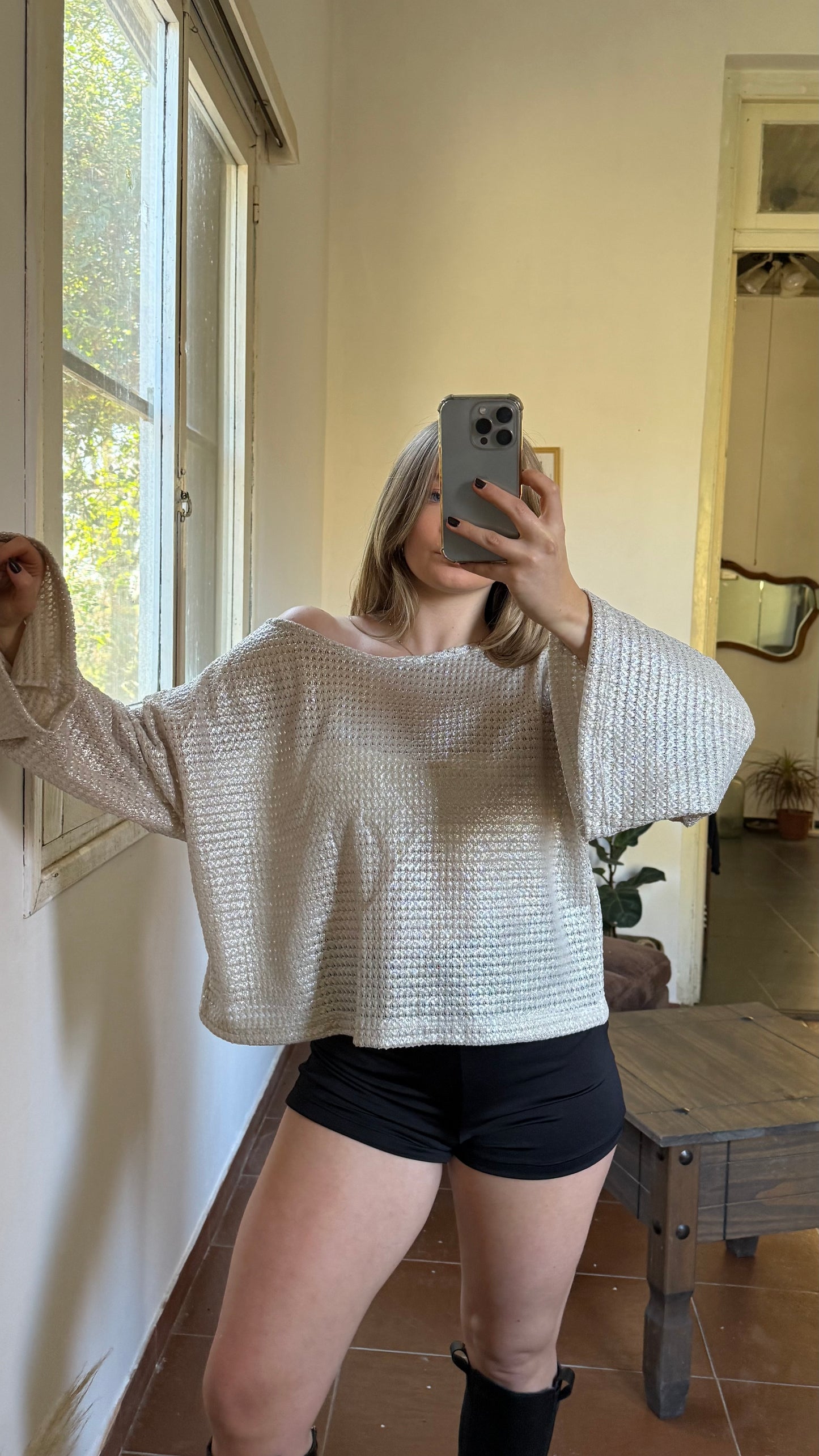 blusa mora metalizada