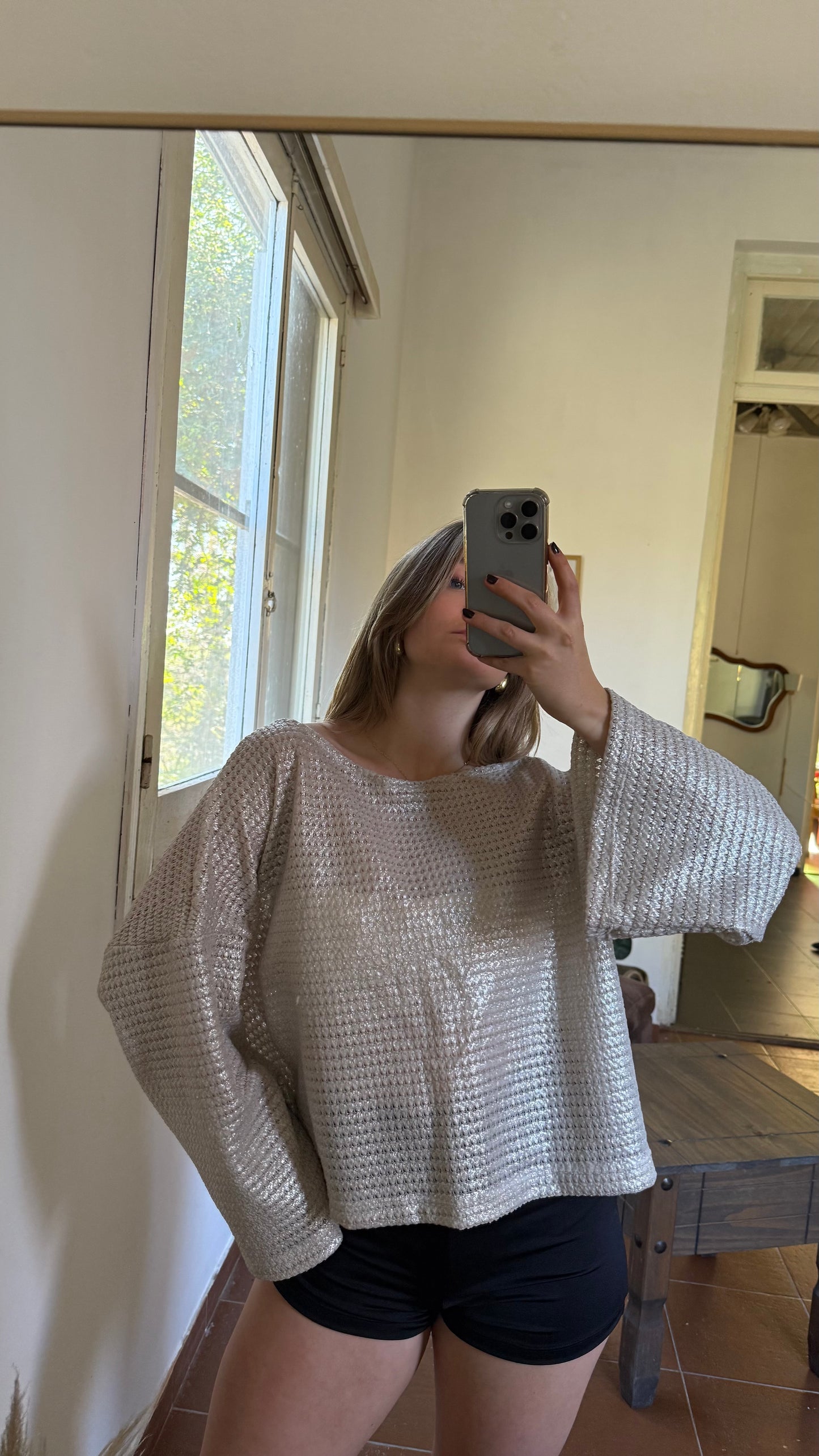blusa mora metalizada
