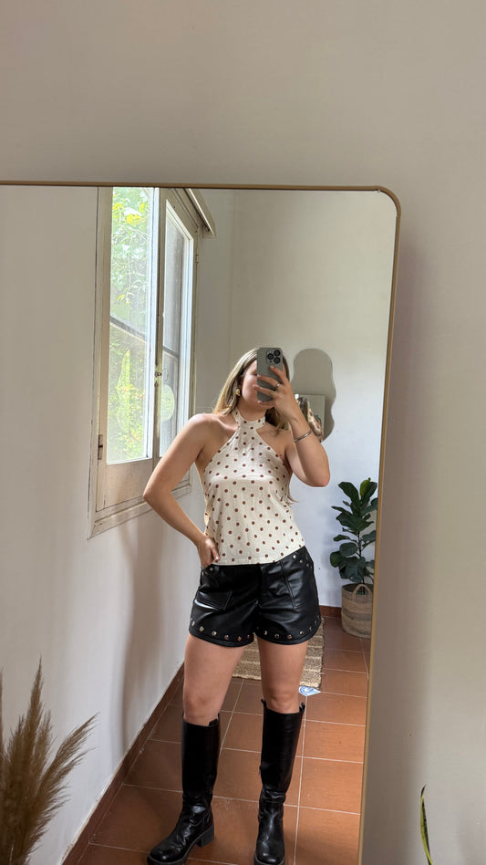 top fancy lunares rosa