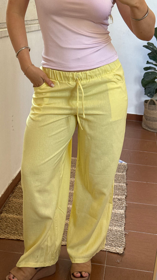 pant lino amarillo