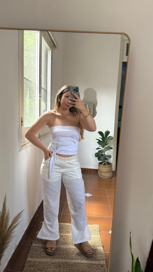 pant broderie blanco