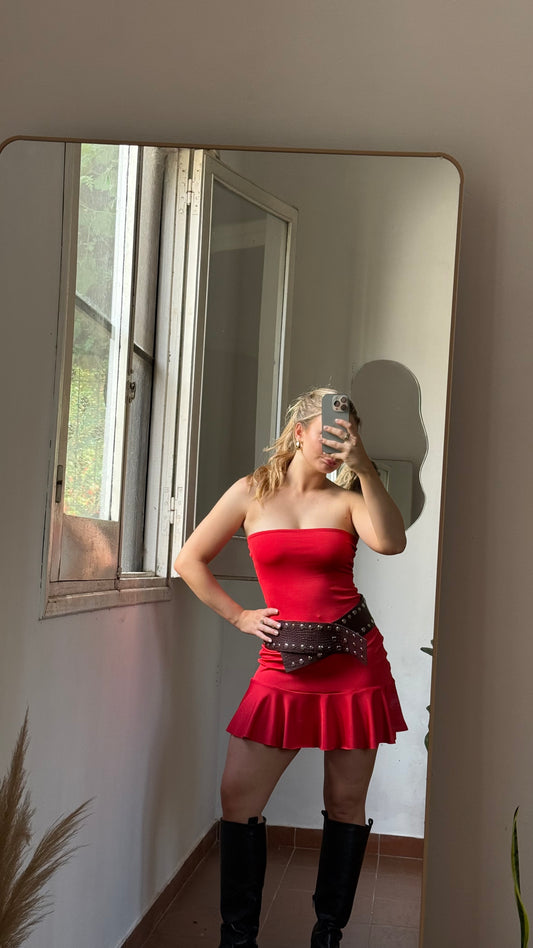 vestido essential rojo