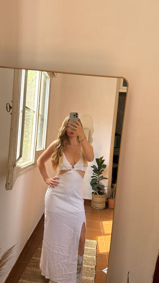 vestido iconic blanco largo