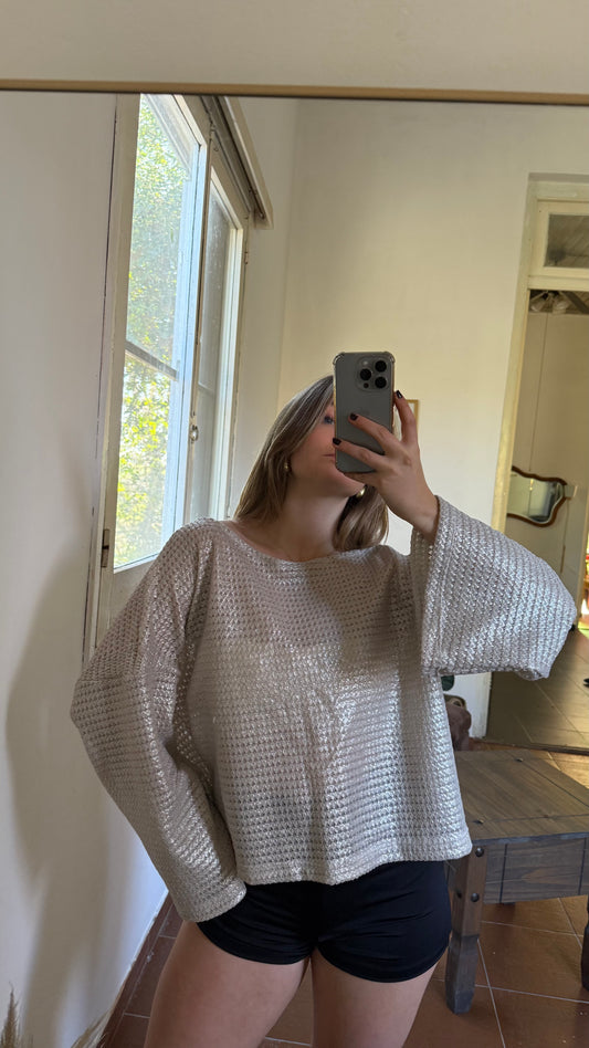 blusa mora metalizada