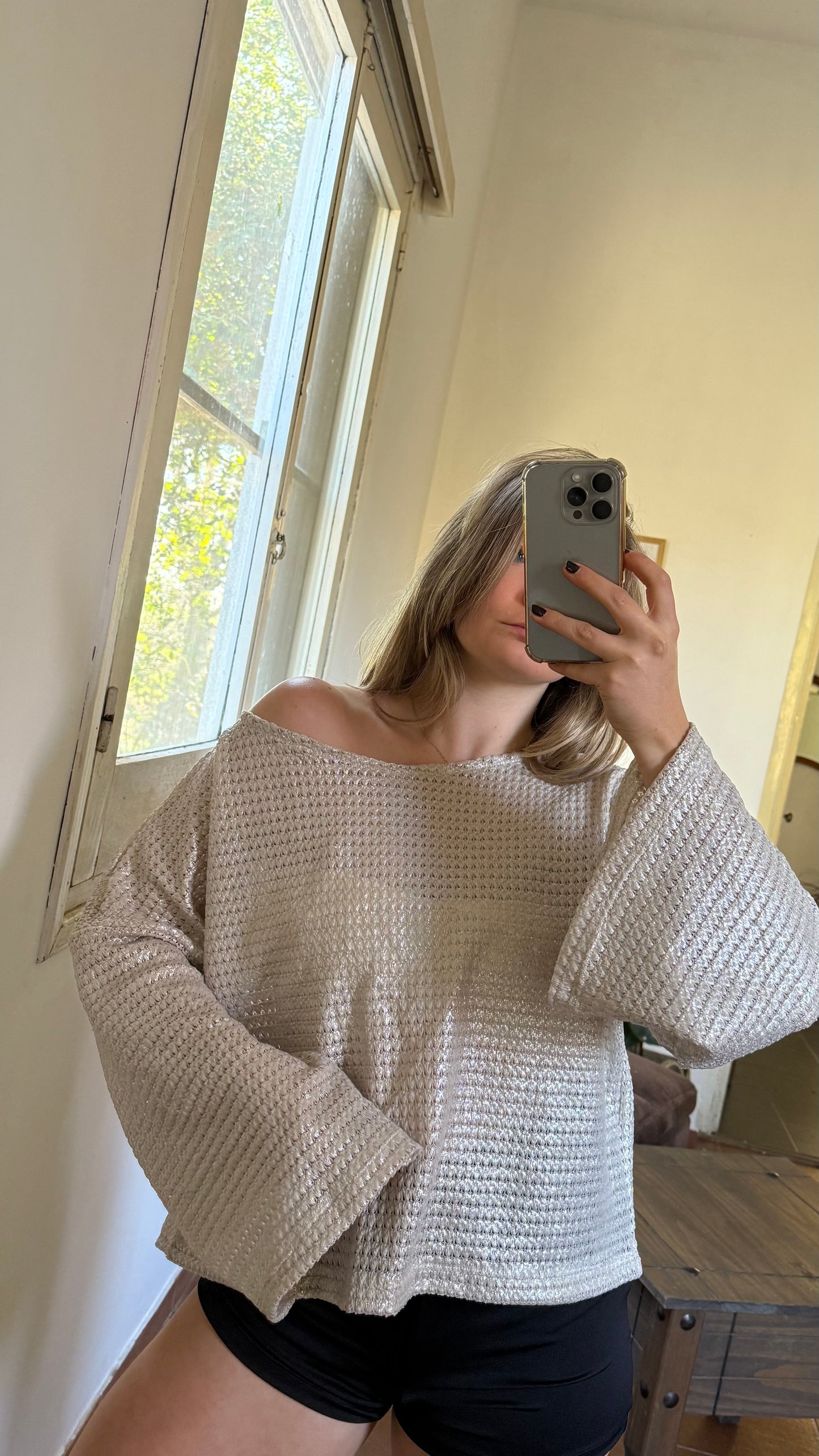 blusa mora metalizada