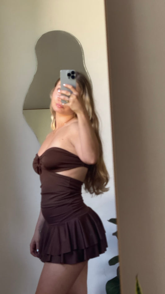 pollera ondas chocolate