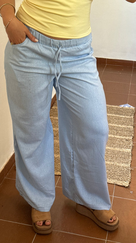 pant lino celeste